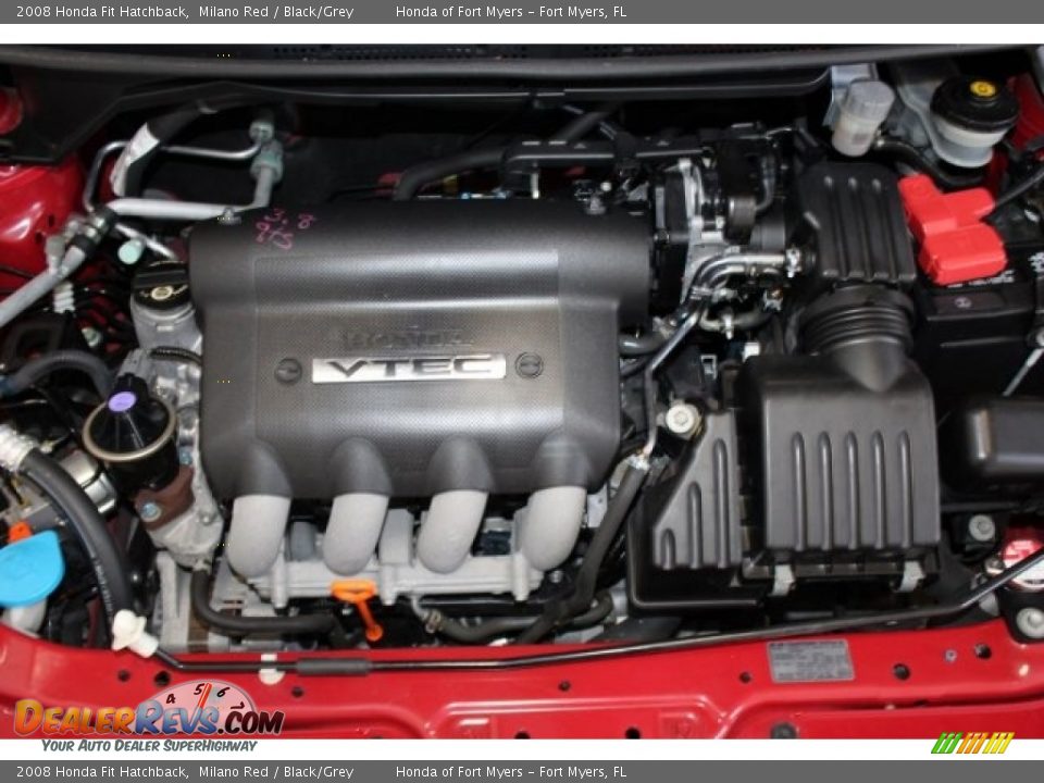 2008 Honda Fit Hatchback Milano Red / Black/Grey Photo #27