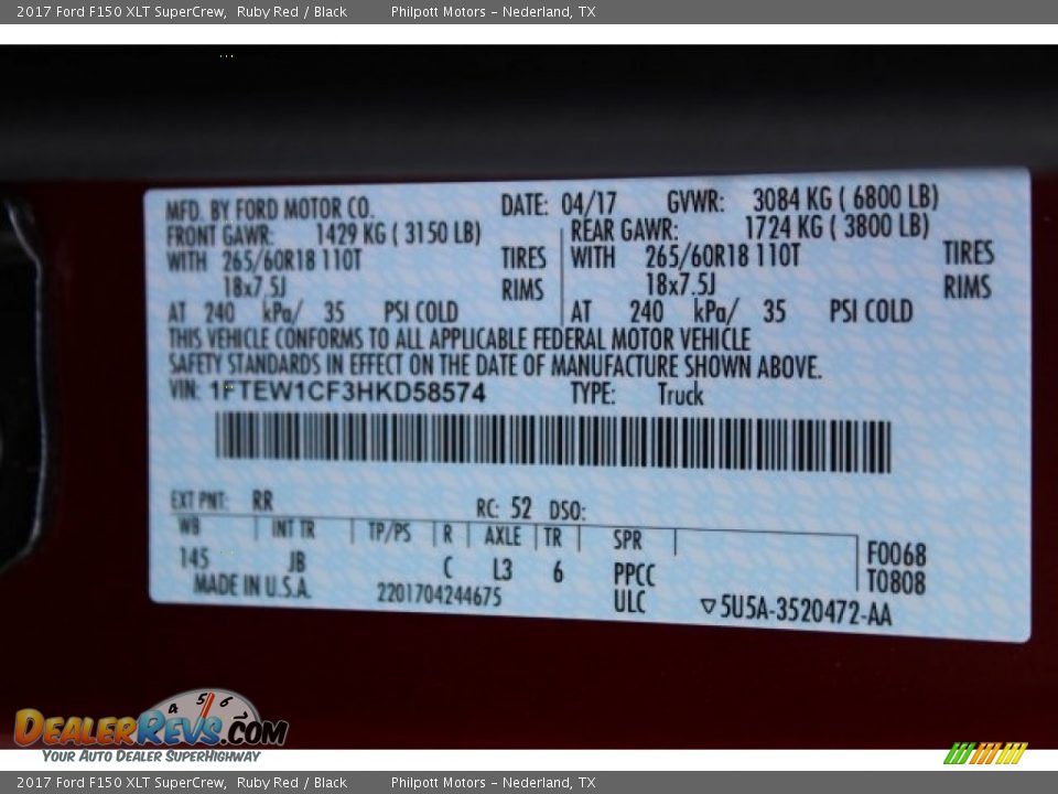 2017 Ford F150 XLT SuperCrew Ruby Red / Black Photo #25