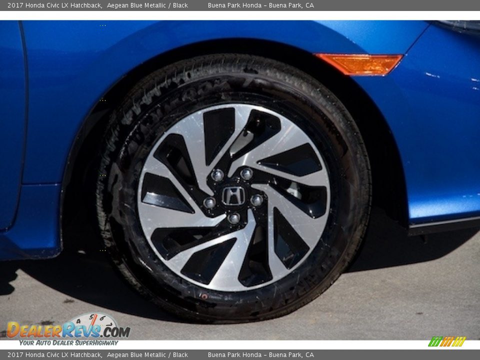 2017 Honda Civic LX Hatchback Aegean Blue Metallic / Black Photo #4