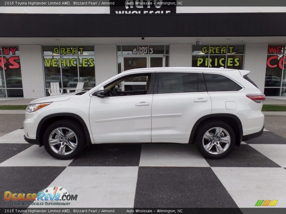 2016 Toyota Highlander Limited AWD Blizzard Pearl / Almond Photo #1