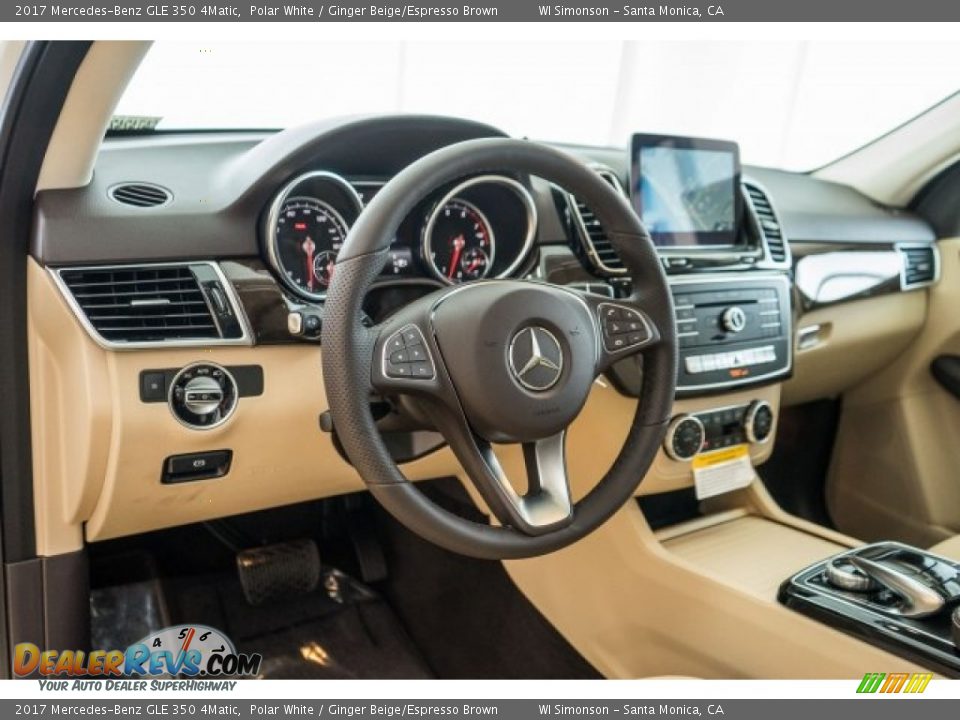 2017 Mercedes-Benz GLE 350 4Matic Polar White / Ginger Beige/Espresso Brown Photo #5