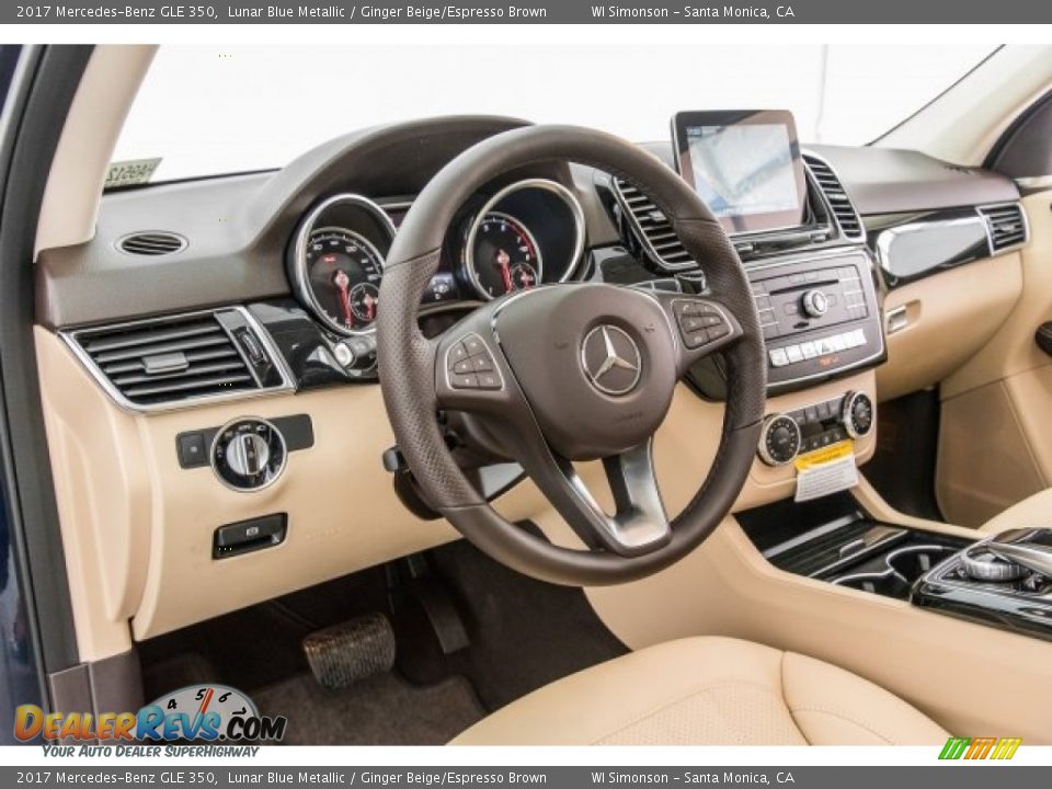 2017 Mercedes-Benz GLE 350 Lunar Blue Metallic / Ginger Beige/Espresso Brown Photo #6