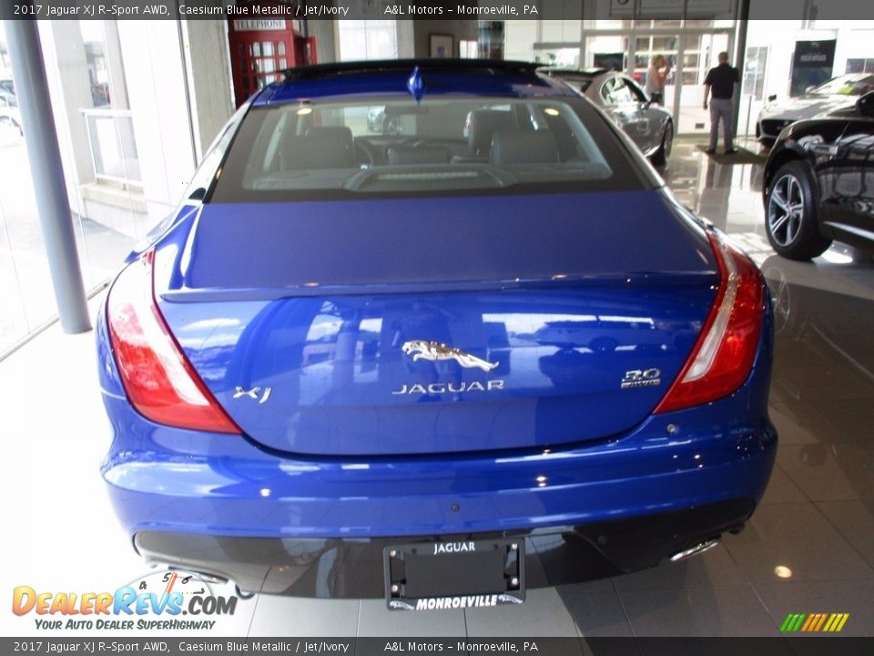2017 Jaguar XJ R-Sport AWD Caesium Blue Metallic / Jet/Ivory Photo #5