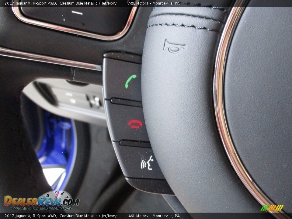 2017 Jaguar XJ R-Sport AWD Caesium Blue Metallic / Jet/Ivory Photo #16