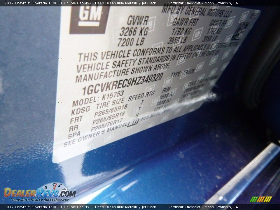 2017 Chevrolet Silverado 1500 LT Double Cab 4x4 Deep Ocean Blue Metallic / Jet Black Photo #16