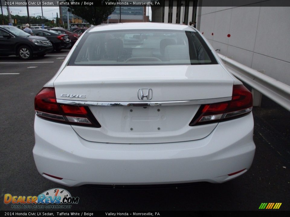 2014 Honda Civic LX Sedan Taffeta White / Beige Photo #5