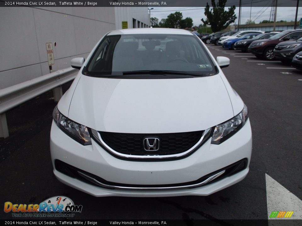 2014 Honda Civic LX Sedan Taffeta White / Beige Photo #8