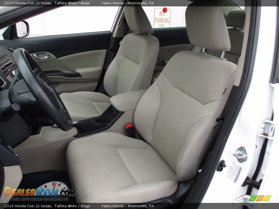 2014 Honda Civic LX Sedan Taffeta White / Beige Photo #11