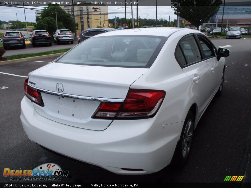 2014 Honda Civic LX Sedan Taffeta White / Beige Photo #6