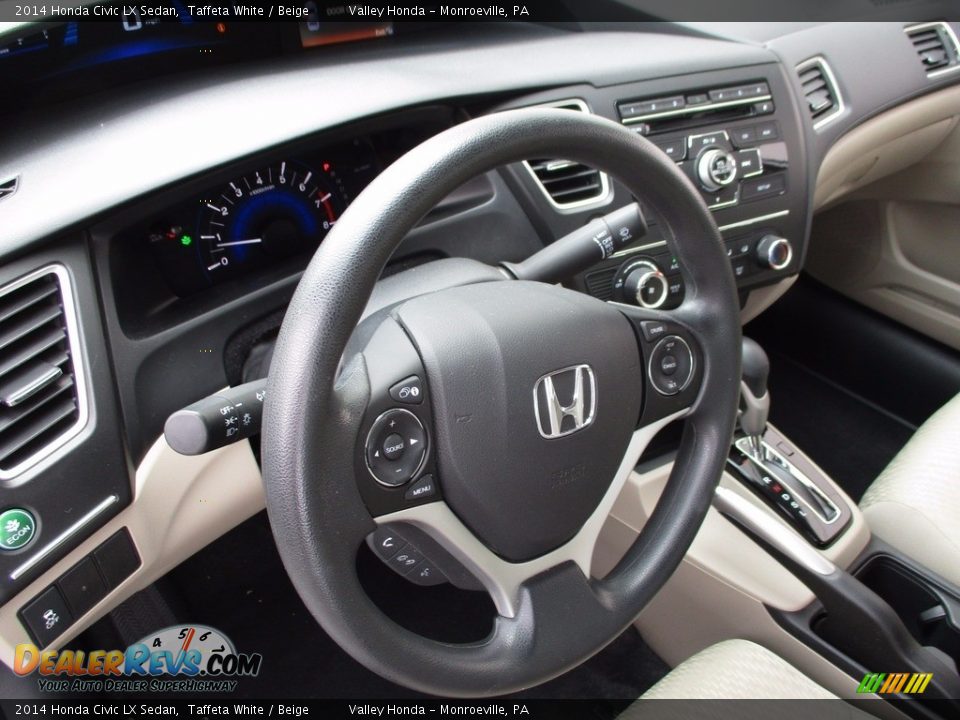 2014 Honda Civic LX Sedan Taffeta White / Beige Photo #13