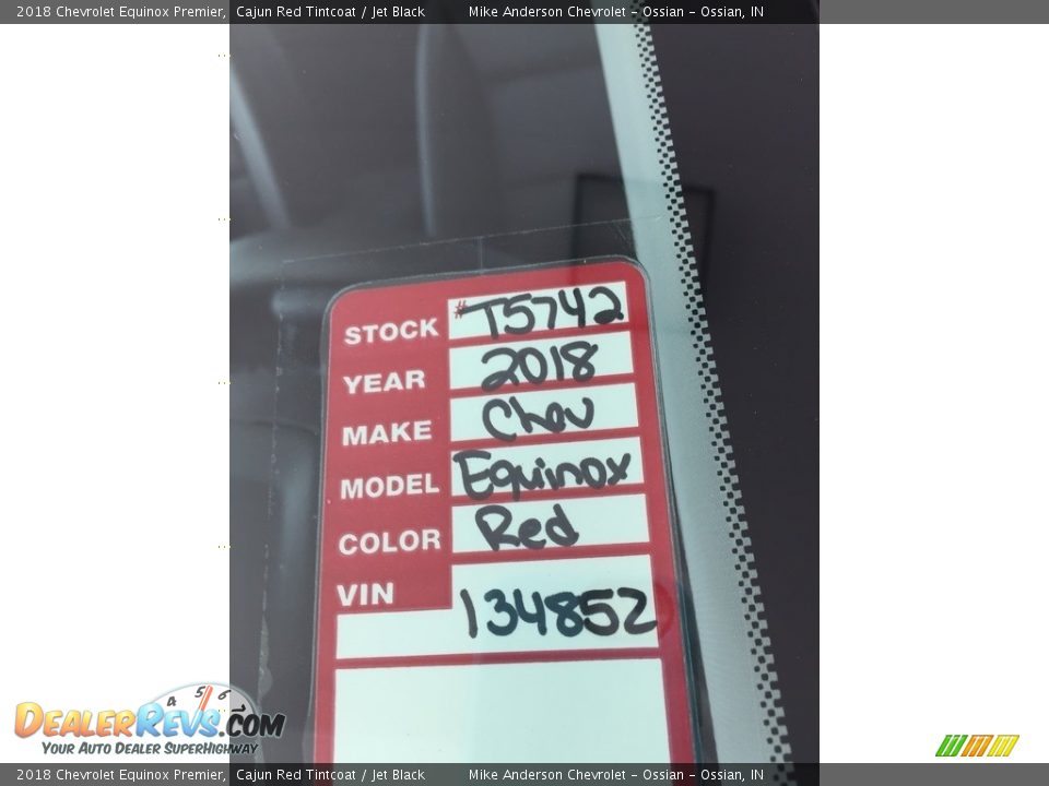 2018 Chevrolet Equinox Premier Cajun Red Tintcoat / Jet Black Photo #28