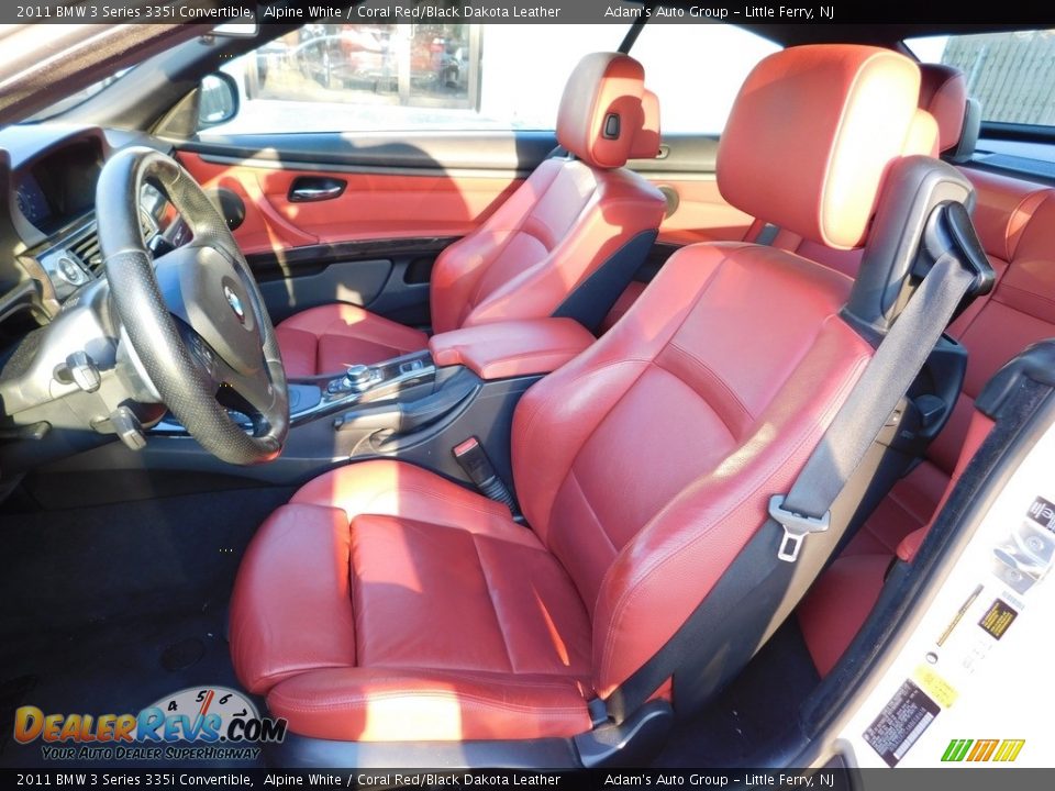 2011 BMW 3 Series 335i Convertible Alpine White / Coral Red/Black Dakota Leather Photo #13