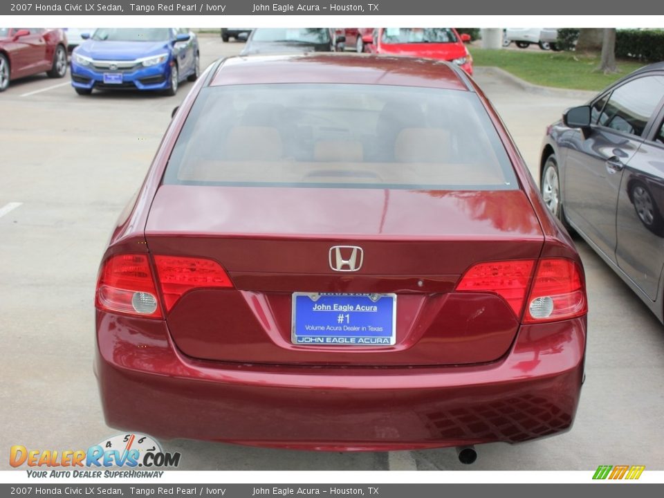 2007 Honda Civic LX Sedan Tango Red Pearl / Ivory Photo #3