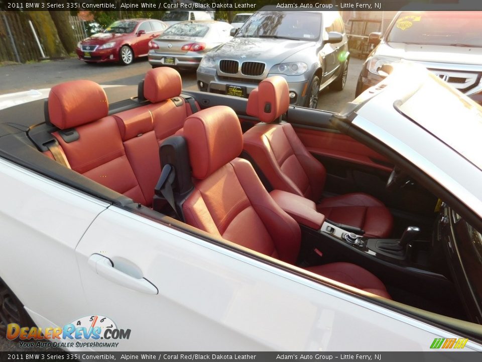 2011 BMW 3 Series 335i Convertible Alpine White / Coral Red/Black Dakota Leather Photo #36
