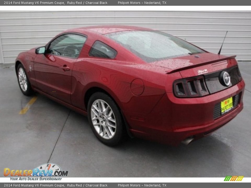 2014 Ford Mustang V6 Premium Coupe Ruby Red / Charcoal Black Photo #4