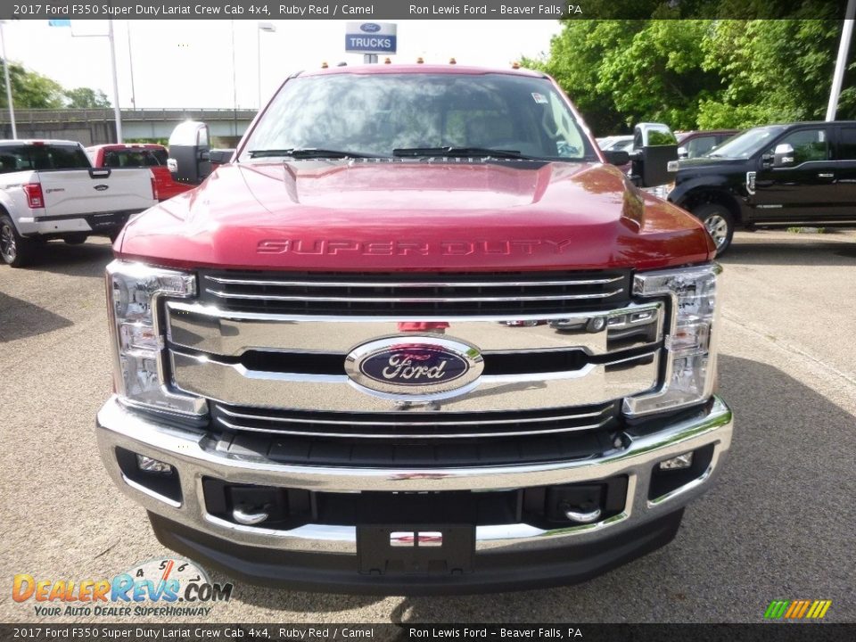 2017 Ford F350 Super Duty Lariat Crew Cab 4x4 Ruby Red / Camel Photo #7