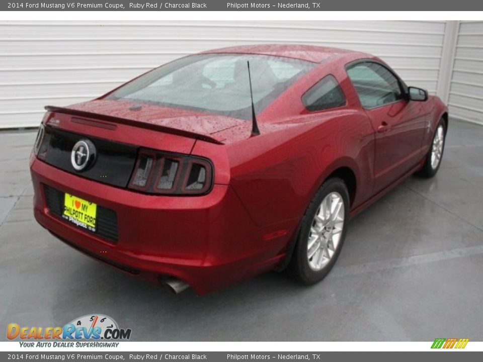 2014 Ford Mustang V6 Premium Coupe Ruby Red / Charcoal Black Photo #6