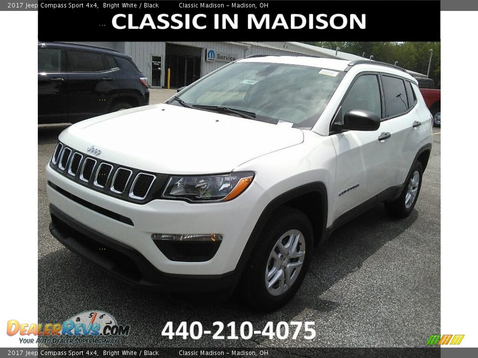 2017 Jeep Compass Sport 4x4 Bright White / Black Photo #1