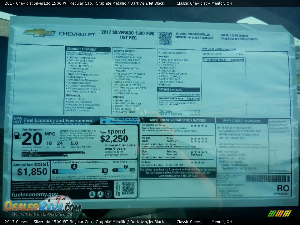 2017 Chevrolet Silverado 1500 WT Regular Cab Graphite Metallic / Dark Ash/Jet Black Photo #4