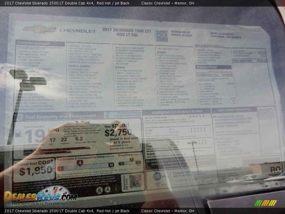 2017 Chevrolet Silverado 1500 LT Double Cab 4x4 Red Hot / Jet Black Photo #6