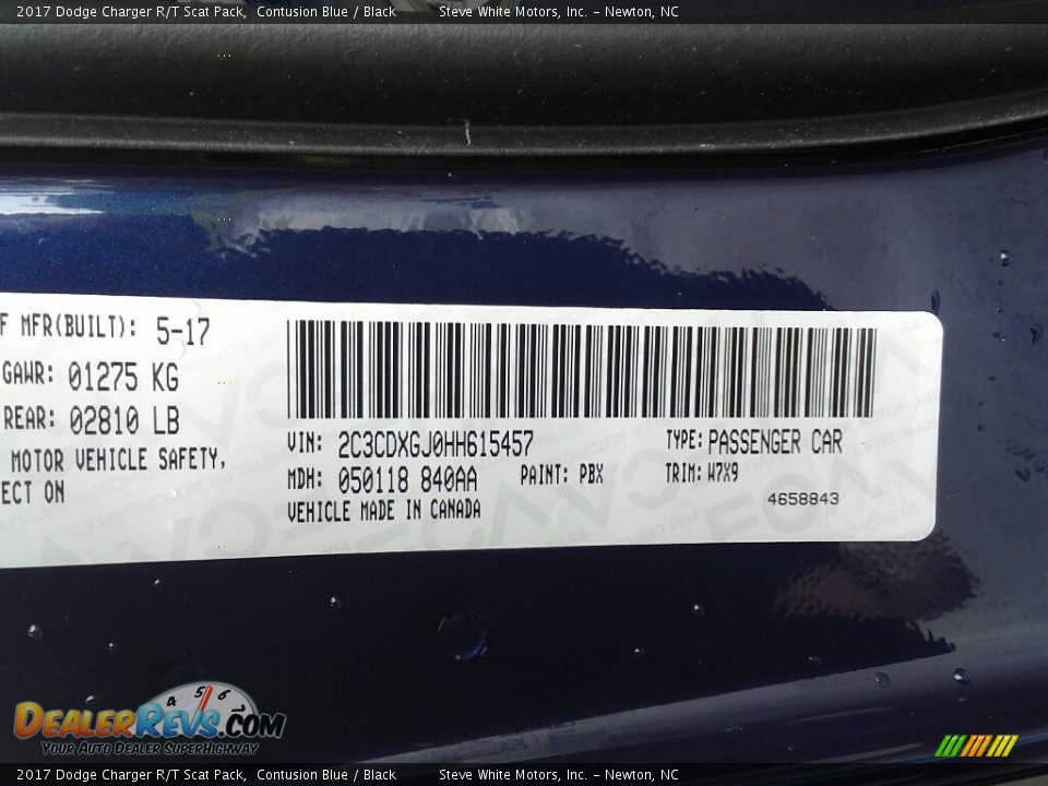 2017 Dodge Charger R/T Scat Pack Contusion Blue / Black Photo #33