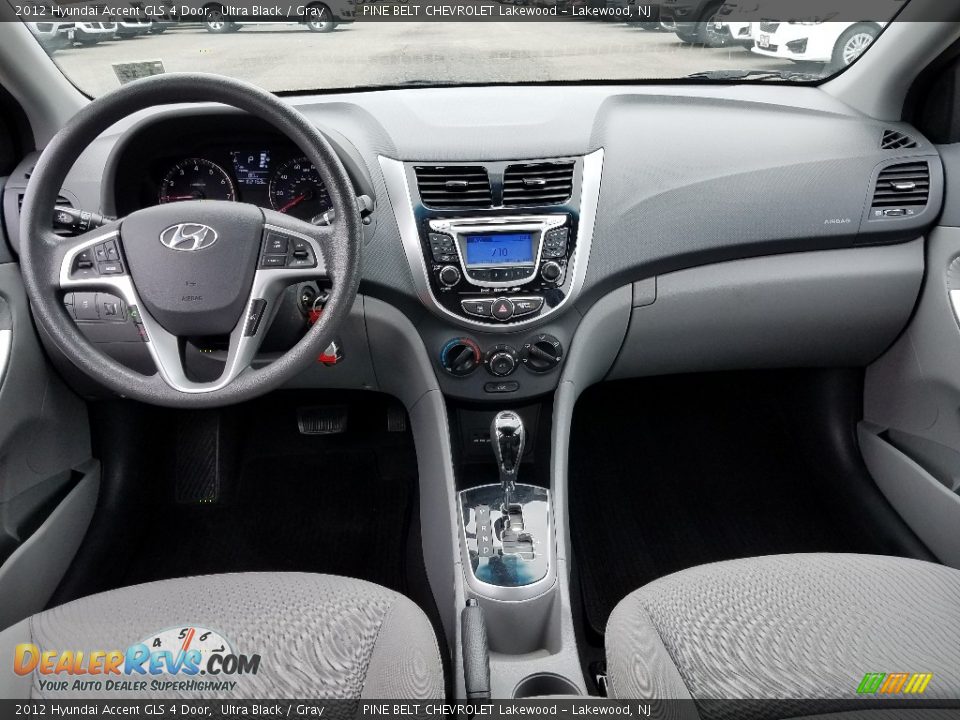 2012 Hyundai Accent GLS 4 Door Ultra Black / Gray Photo #12