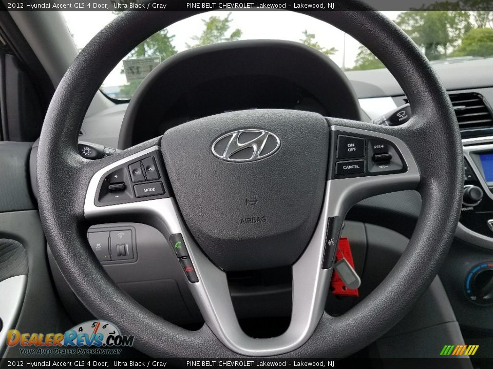 2012 Hyundai Accent GLS 4 Door Ultra Black / Gray Photo #13