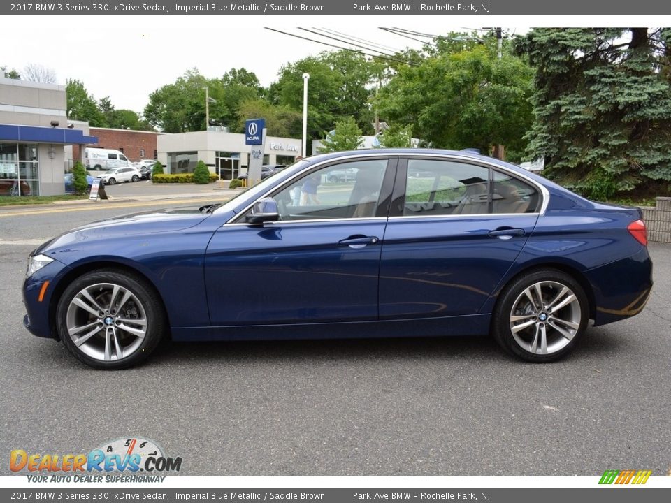 2017 BMW 3 Series 330i xDrive Sedan Imperial Blue Metallic / Saddle Brown Photo #5