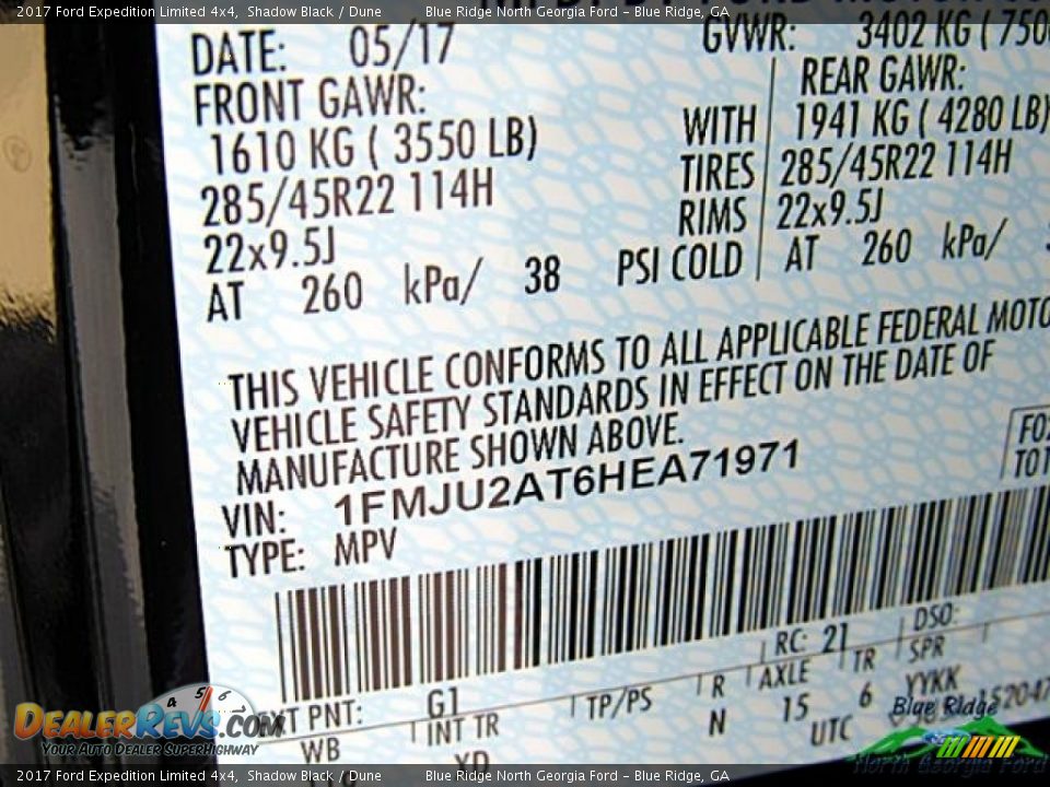 2017 Ford Expedition Limited 4x4 Shadow Black / Dune Photo #32