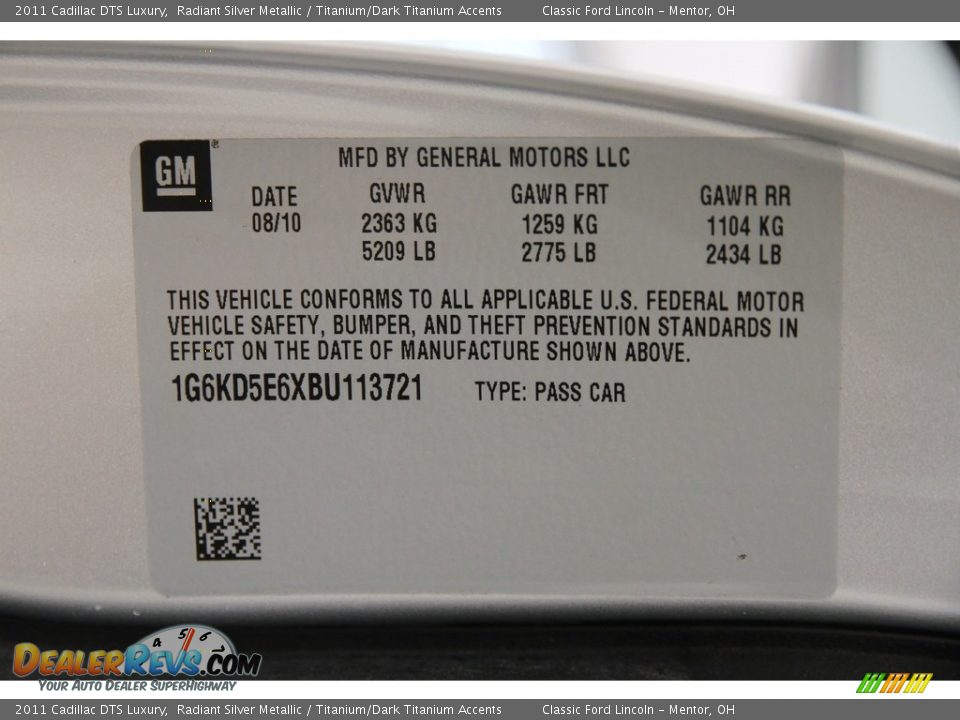 2011 Cadillac DTS Luxury Radiant Silver Metallic / Titanium/Dark Titanium Accents Photo #19