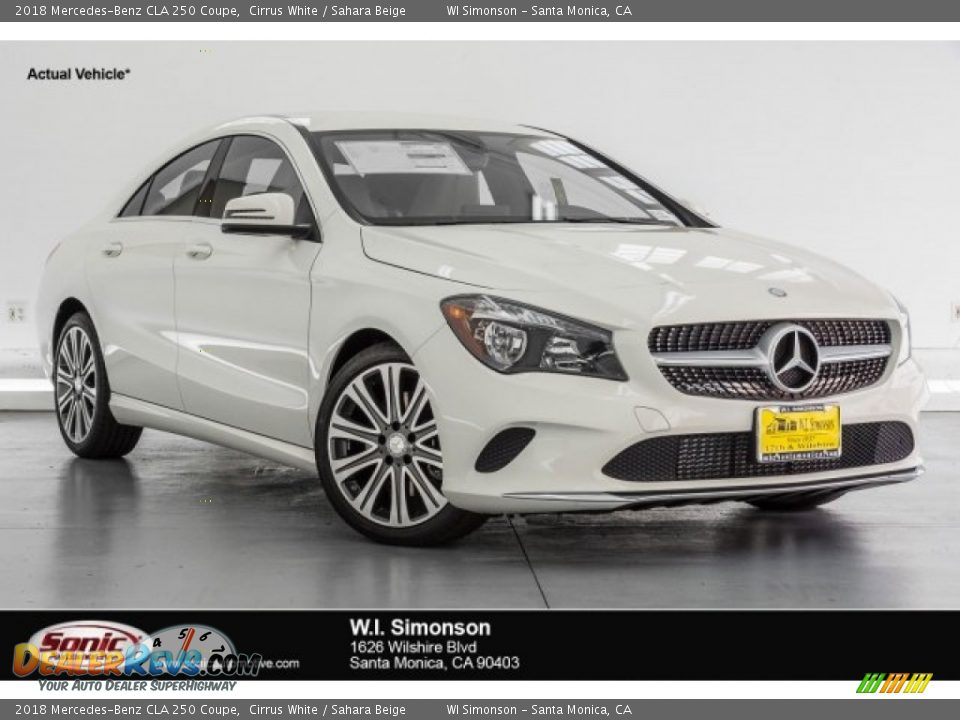 2018 Mercedes-Benz CLA 250 Coupe Cirrus White / Sahara Beige Photo #1