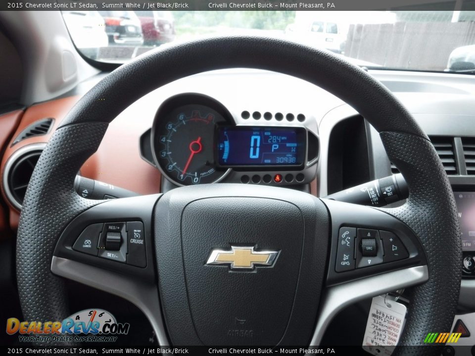 2015 Chevrolet Sonic LT Sedan Summit White / Jet Black/Brick Photo #20