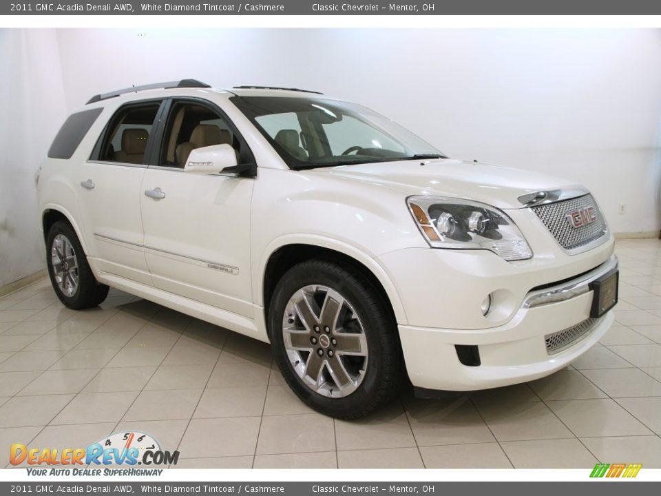 2011 GMC Acadia Denali AWD White Diamond Tintcoat / Cashmere Photo #1