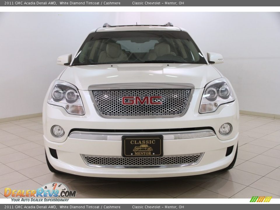 2011 GMC Acadia Denali AWD White Diamond Tintcoat / Cashmere Photo #2