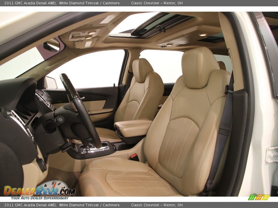2011 GMC Acadia Denali AWD White Diamond Tintcoat / Cashmere Photo #7