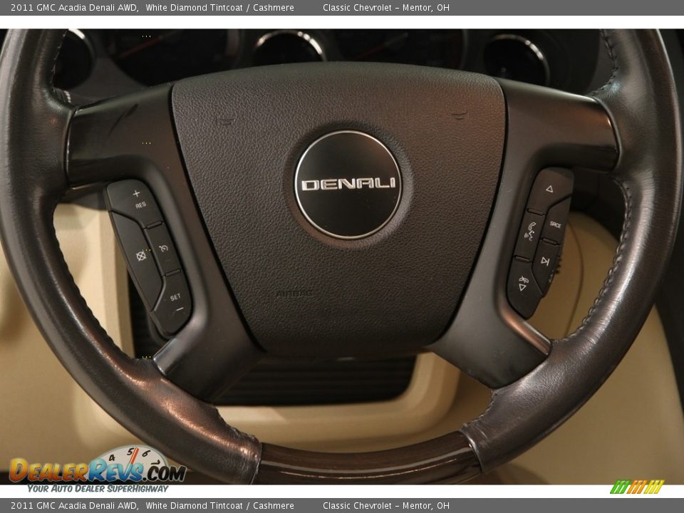 2011 GMC Acadia Denali AWD White Diamond Tintcoat / Cashmere Photo #9