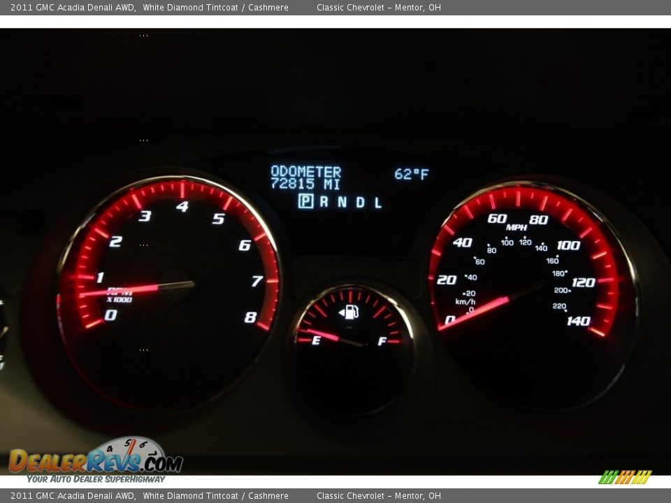 2011 GMC Acadia Denali AWD White Diamond Tintcoat / Cashmere Photo #10