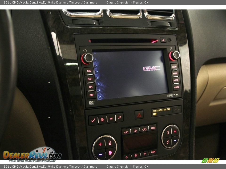 2011 GMC Acadia Denali AWD White Diamond Tintcoat / Cashmere Photo #11