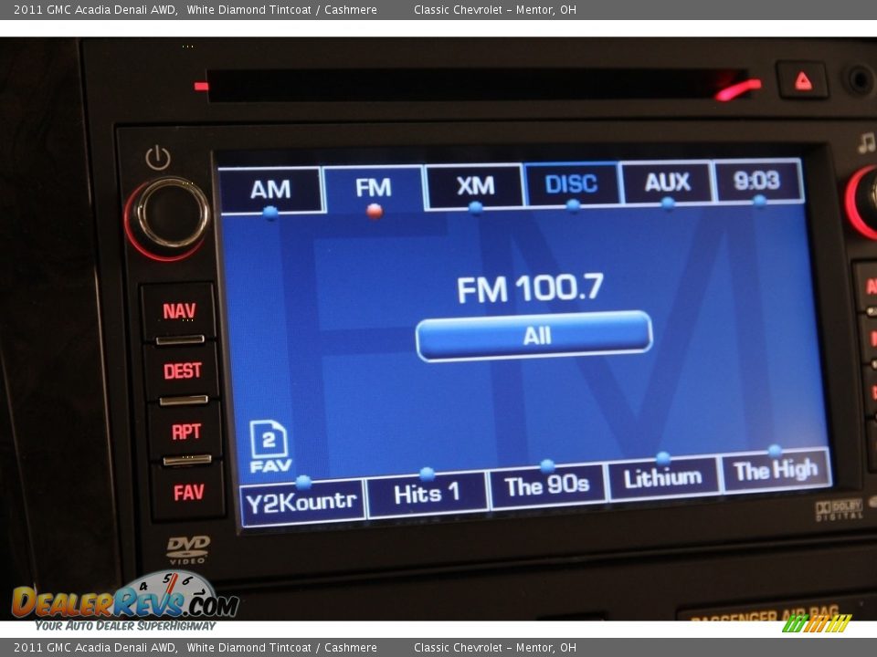 2011 GMC Acadia Denali AWD White Diamond Tintcoat / Cashmere Photo #12