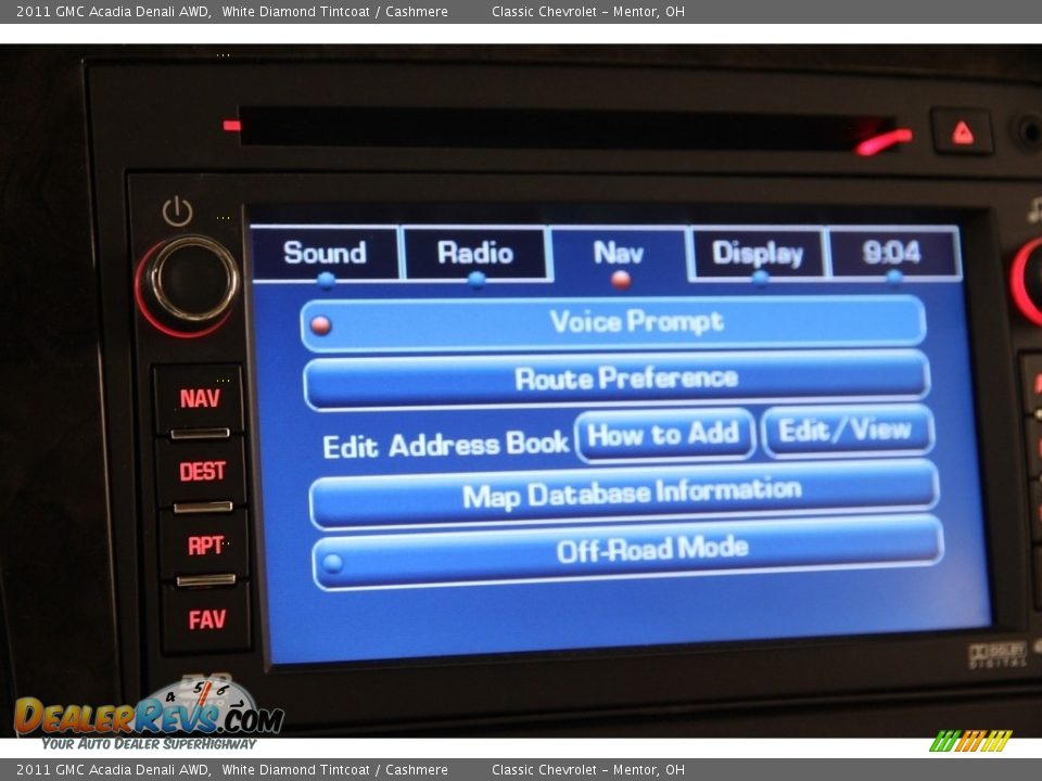 2011 GMC Acadia Denali AWD White Diamond Tintcoat / Cashmere Photo #13