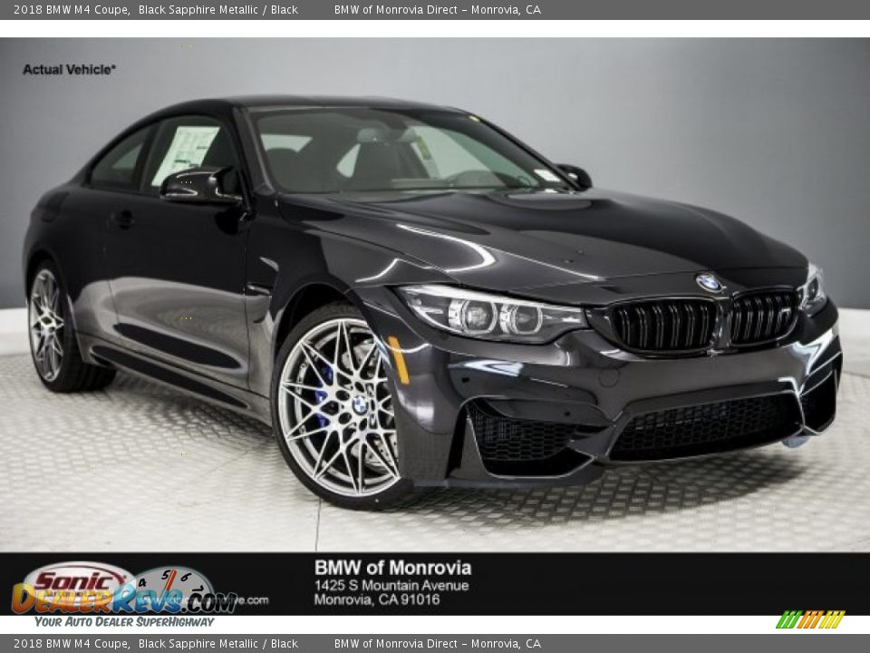 2018 BMW M4 Coupe Black Sapphire Metallic / Black Photo #1