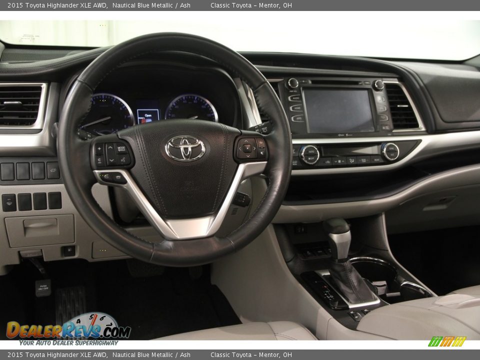 2015 Toyota Highlander XLE AWD Nautical Blue Metallic / Ash Photo #6