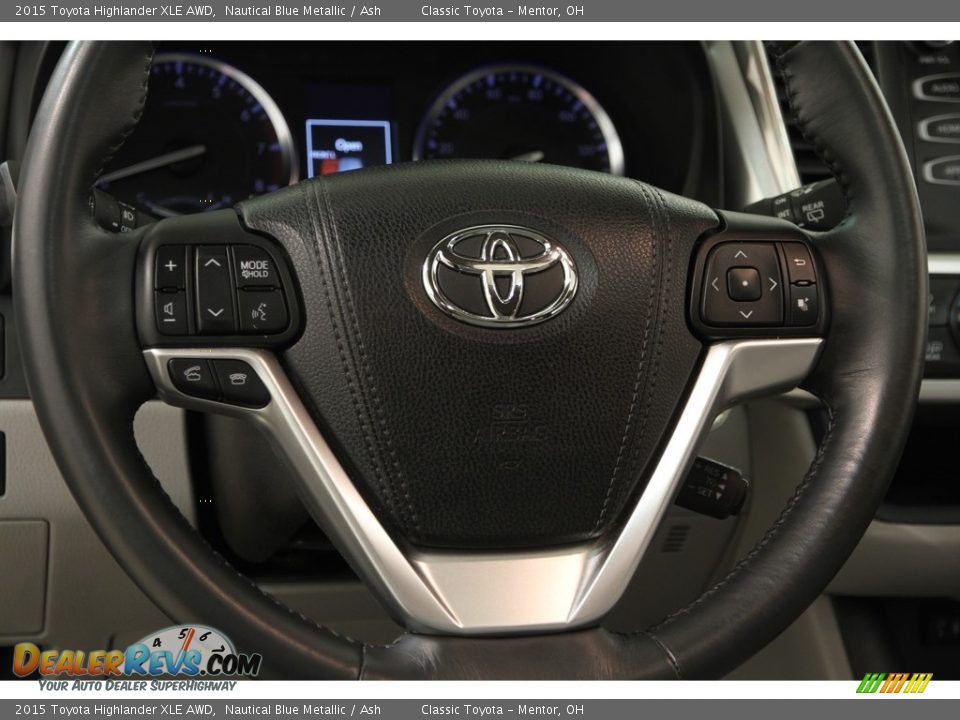 2015 Toyota Highlander XLE AWD Nautical Blue Metallic / Ash Photo #7