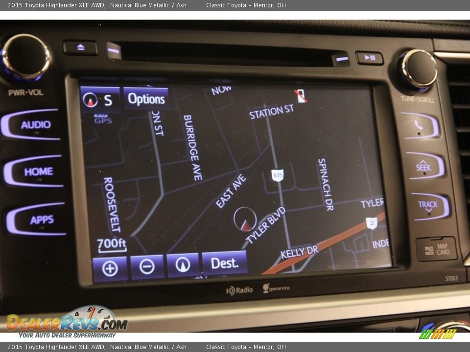 2015 Toyota Highlander XLE AWD Nautical Blue Metallic / Ash Photo #11