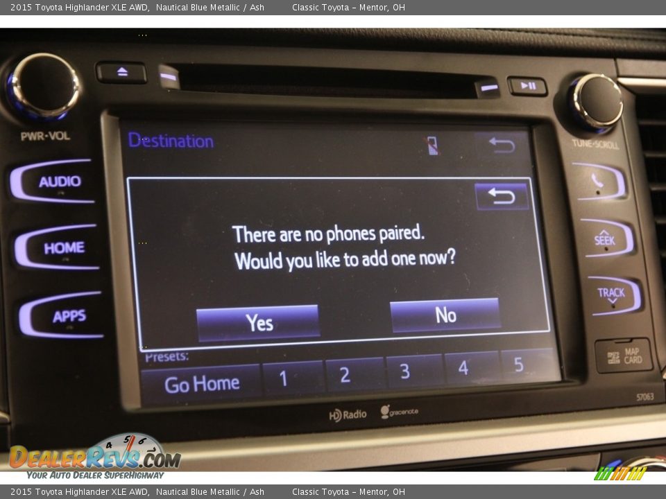 2015 Toyota Highlander XLE AWD Nautical Blue Metallic / Ash Photo #12
