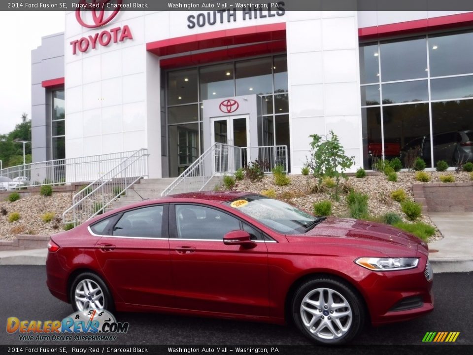 2014 Ford Fusion SE Ruby Red / Charcoal Black Photo #2