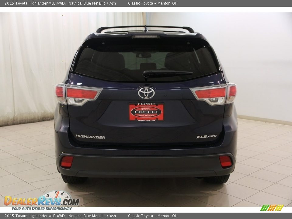 2015 Toyota Highlander XLE AWD Nautical Blue Metallic / Ash Photo #20