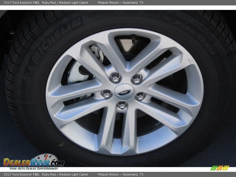 2017 Ford Explorer FWD Ruby Red / Medium Light Camel Photo #4