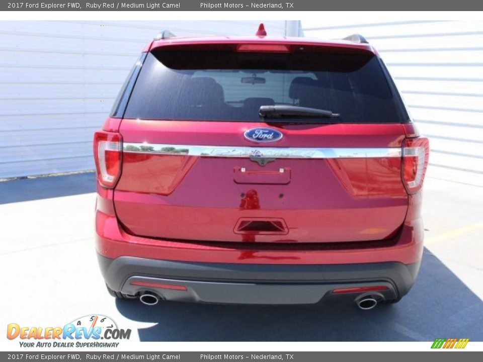 2017 Ford Explorer FWD Ruby Red / Medium Light Camel Photo #6