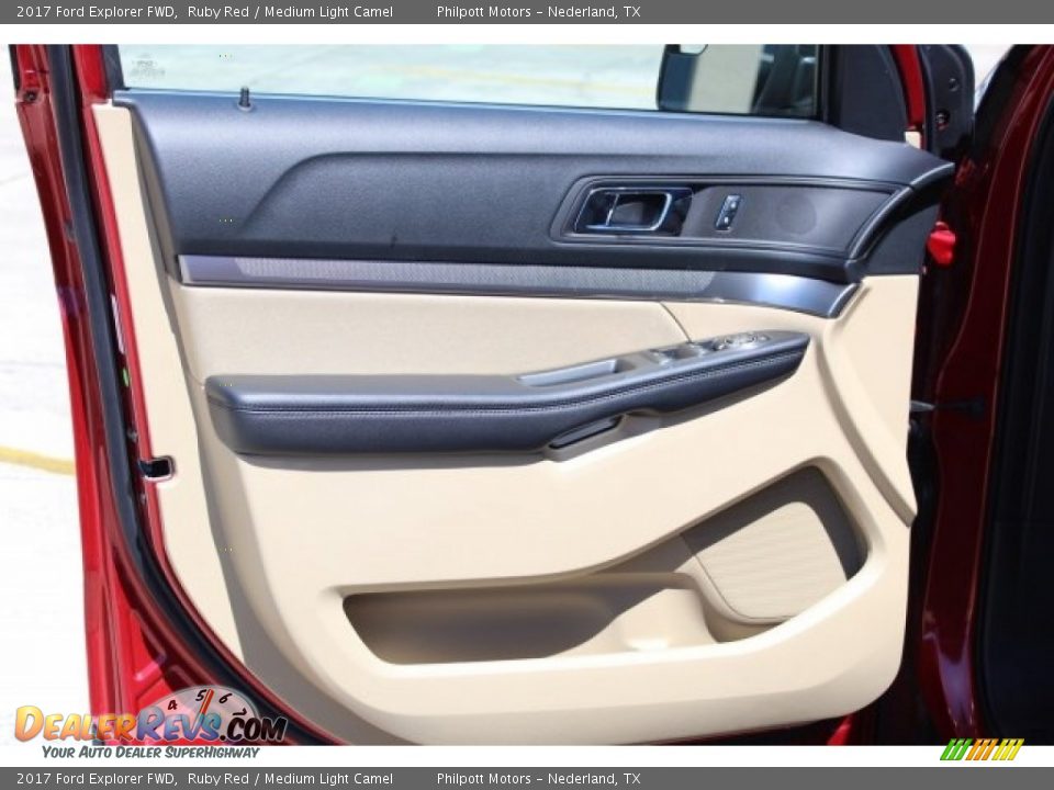 2017 Ford Explorer FWD Ruby Red / Medium Light Camel Photo #8